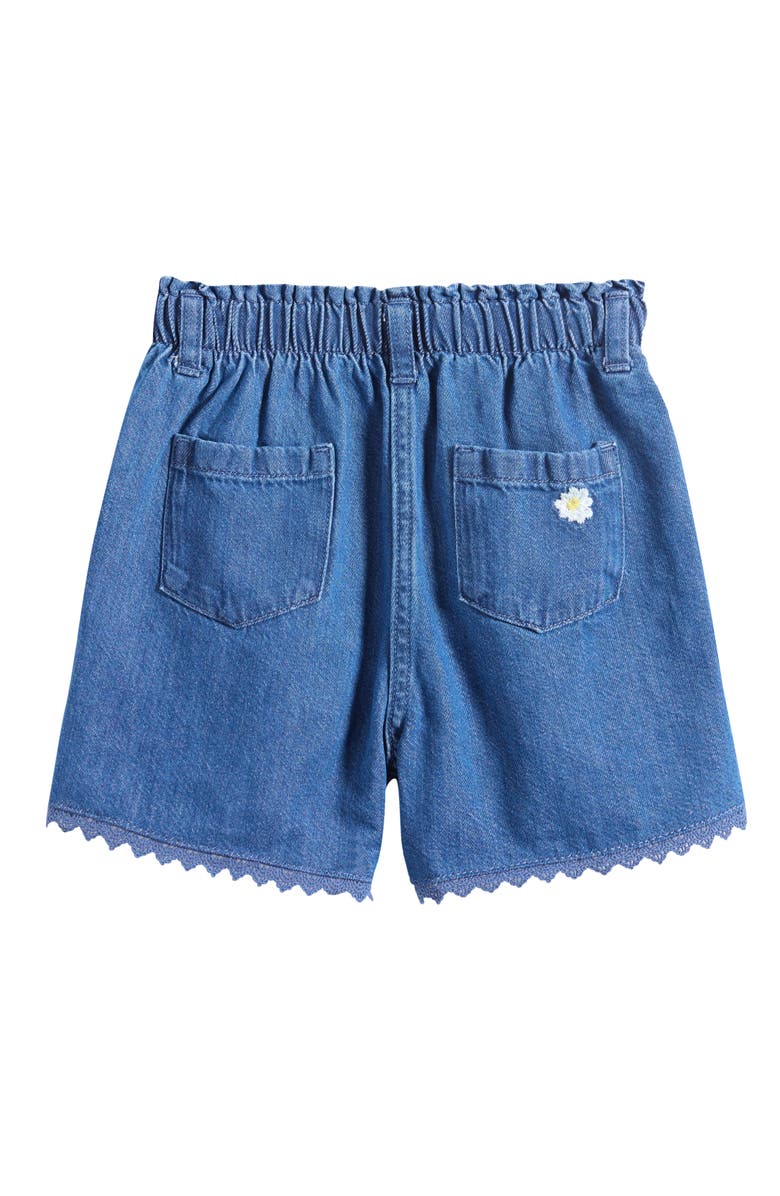 NEXT Kids' Embroidered Daisies Denim Shorts, Alternate, color, Blue