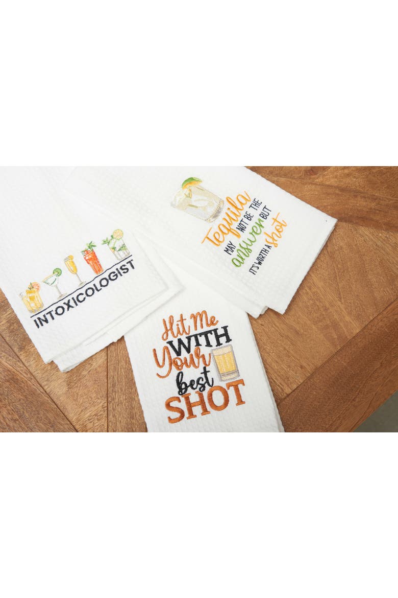 "Hit Me With Your Best Shot" 100% Cotton Waffle Weave  Dishtowel, Alternate, color, Orange