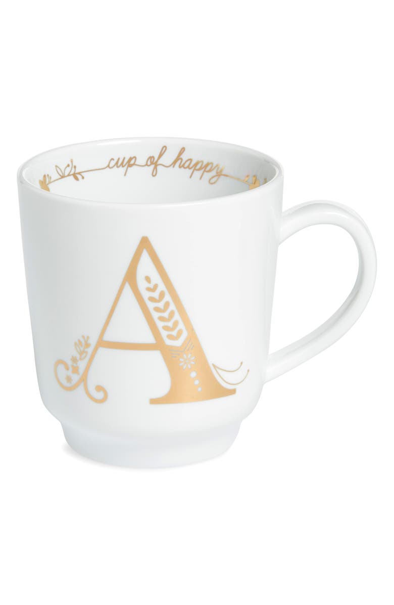 Nordstrom Cup of Happy Glazed Monogram Mug, Main, color, 