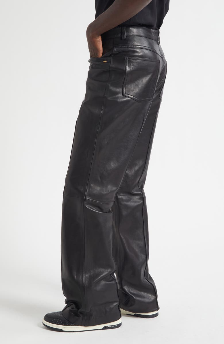 AMIRI Bootcut Leather Pants, Alternate, color, Black