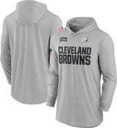 Nike Men's Nike Gray Cleveland Browns 2024 Salute to Service Lightweight Performance Long Sleeve Hooded T-Shirt