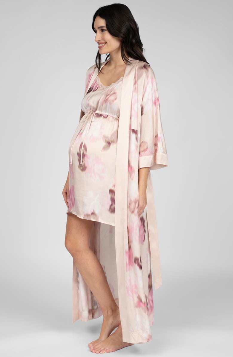 Seraphine Print Maternity Robe, Alternate, color, 