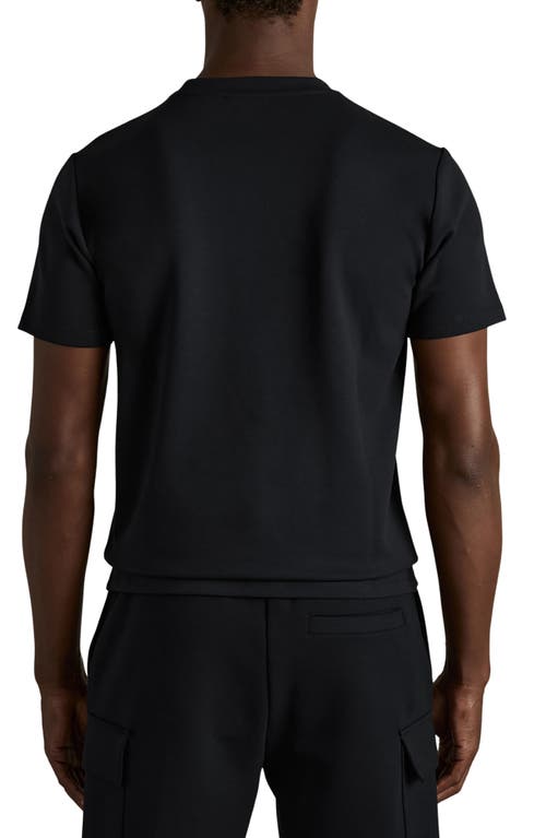 Reiss Navy Mercerised Cotton Crew Neck T-shirt In Blue