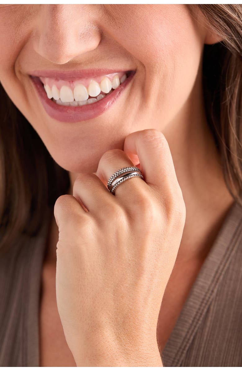 Alex and Ani Textured Stacking Ring Set of 3, Alternate, color, Silver