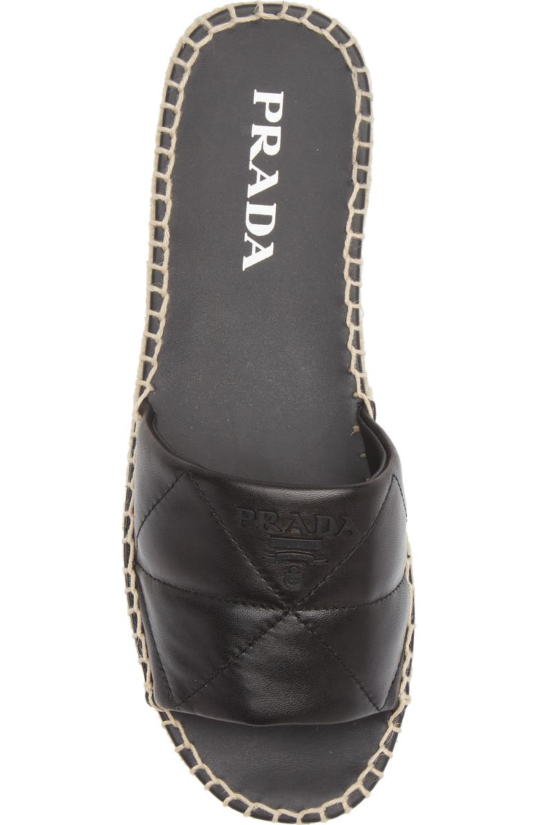 Prada Quilted Leather Slide Sandal, Alternate, color,
