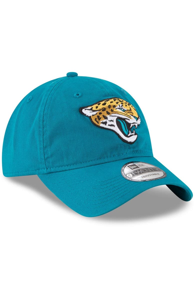 New Era Men's New Era Black Jacksonville Jaguars Logo Core Classic 2.0 9TWENTY Adjustable Hat, Alternate, color, Teal