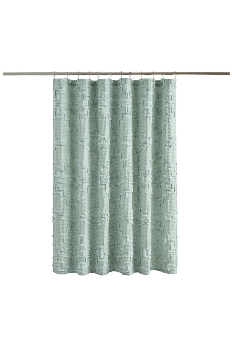 Kiva Steps Shower Curtain, Main, color, SKY GRAY