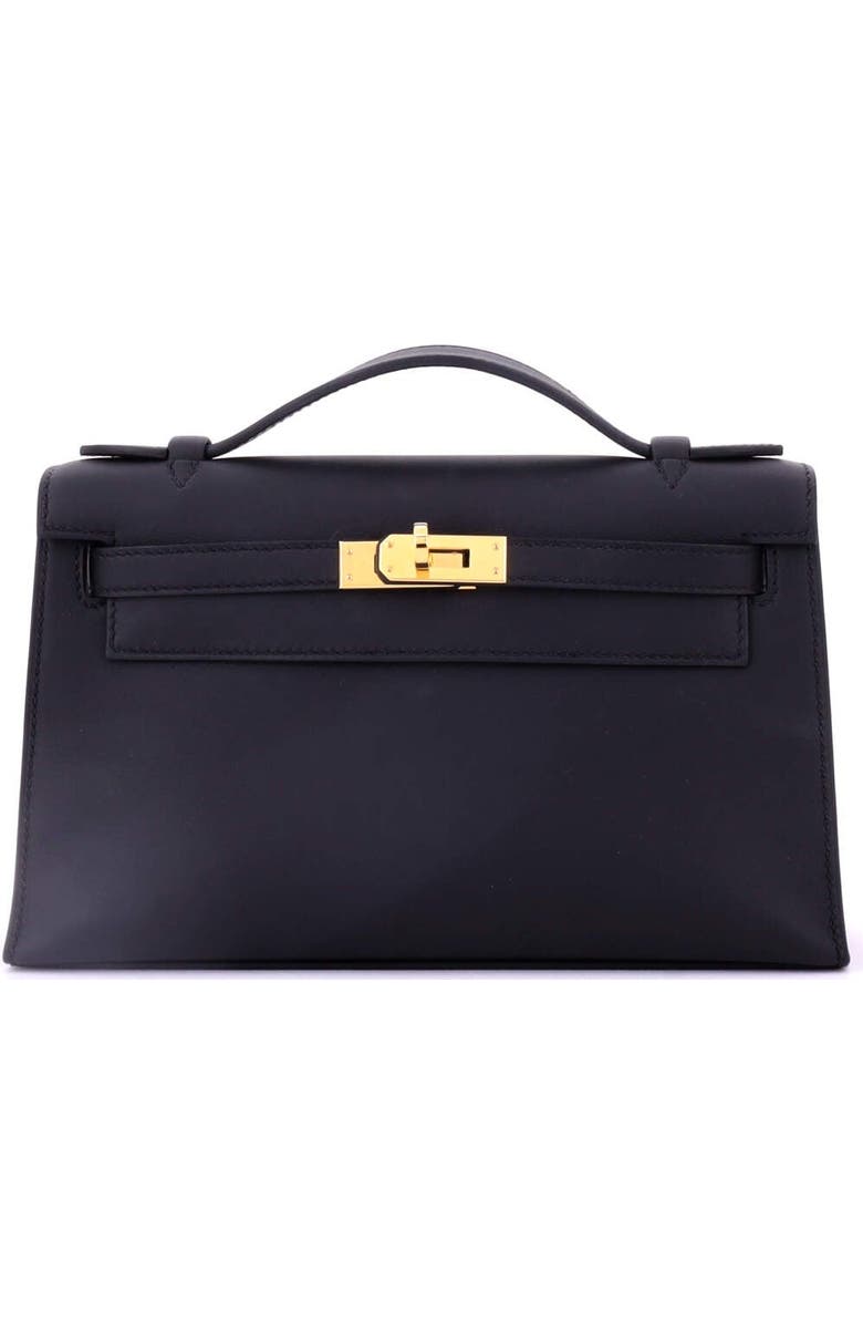Pre-Owned Hermes Kelly Pochette Swift, Main, color, Noir