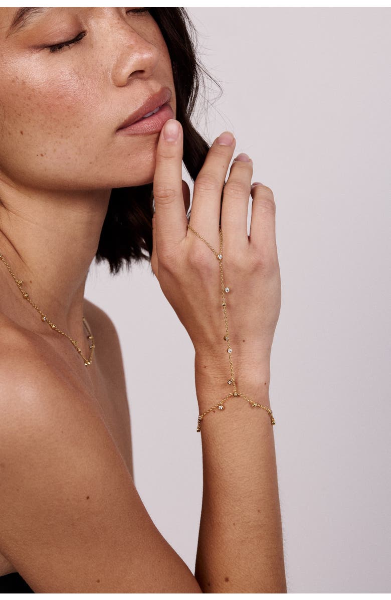 Electric Picks Palmer Hand Chain Bracelet, Alternate, color, Yellow Gold