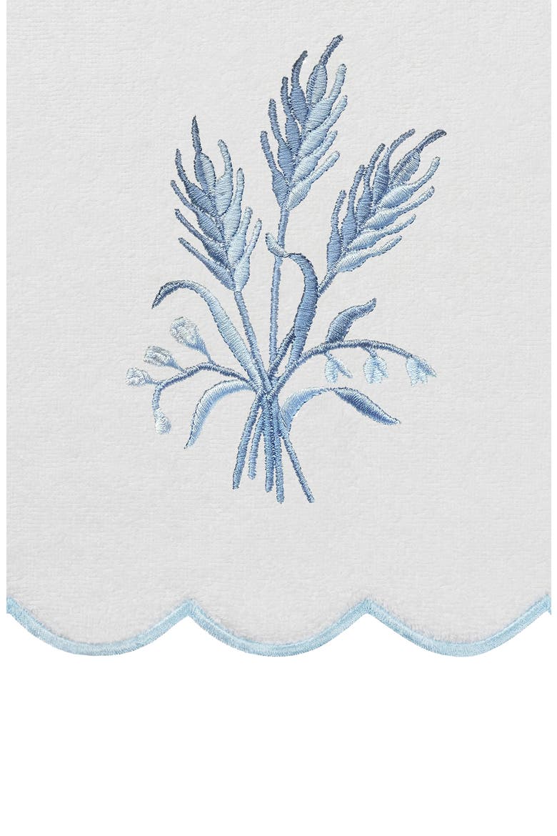 Whitney Scalloped 3-Piece Embellished Towel Set, Alternate, color, WHITE/ BLUE