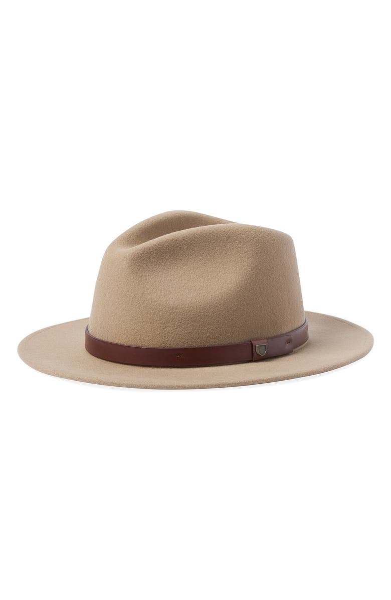 Brixton Messer Fedora Hat, Main, color, Sand
