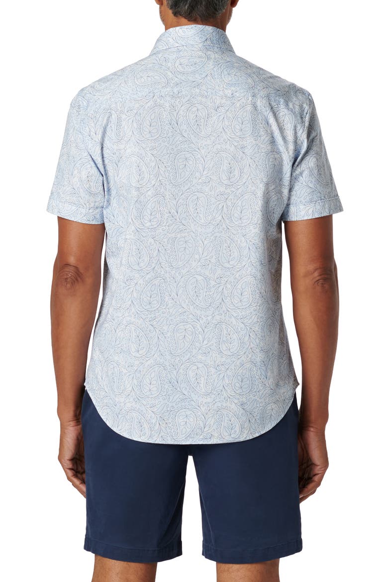 Miles OoohCotton® Floral Short Sleeve Button-Up Shirt, Alternate, color, SKY