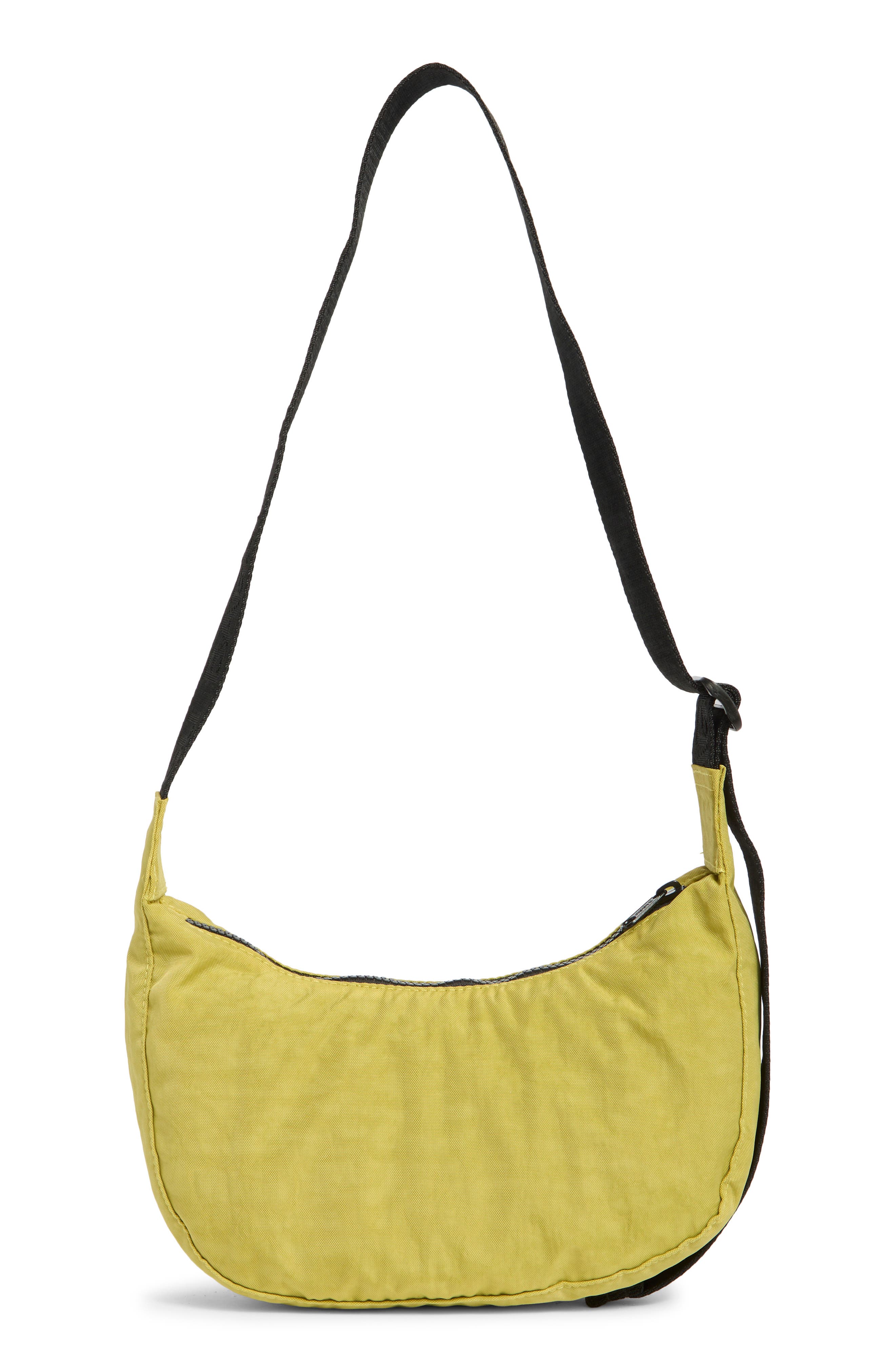 Baggu Small Recycled Nylon Crescent Crossbody Bag, Alternate, color, Lemongrass