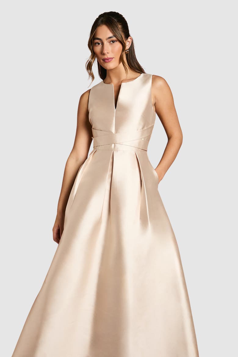 Fit And Flare Sleeveless Dress, Alternate, color, Champagne