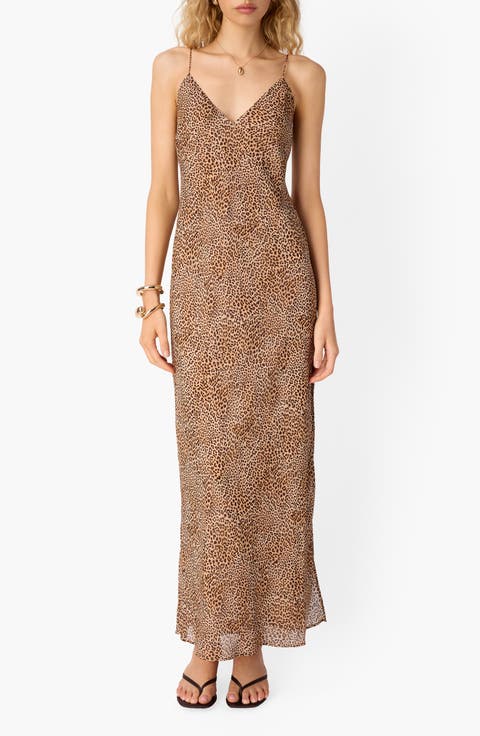 Raven Leopard Print Silk Chiffon Dress