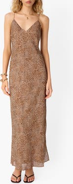 CAMI NYC Raven Leopard Print Silk Chiffon Dress