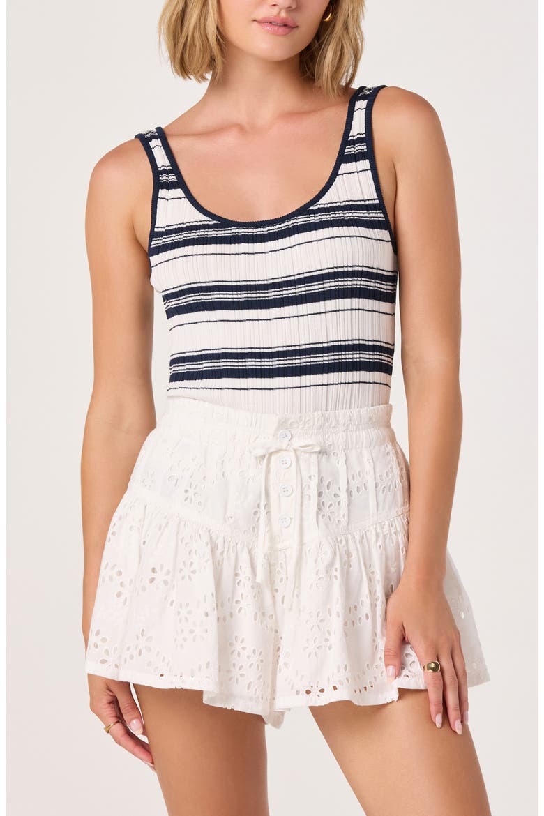 Adeeva Eyelet Embroidery Shorts, Alternate, color, WHITE