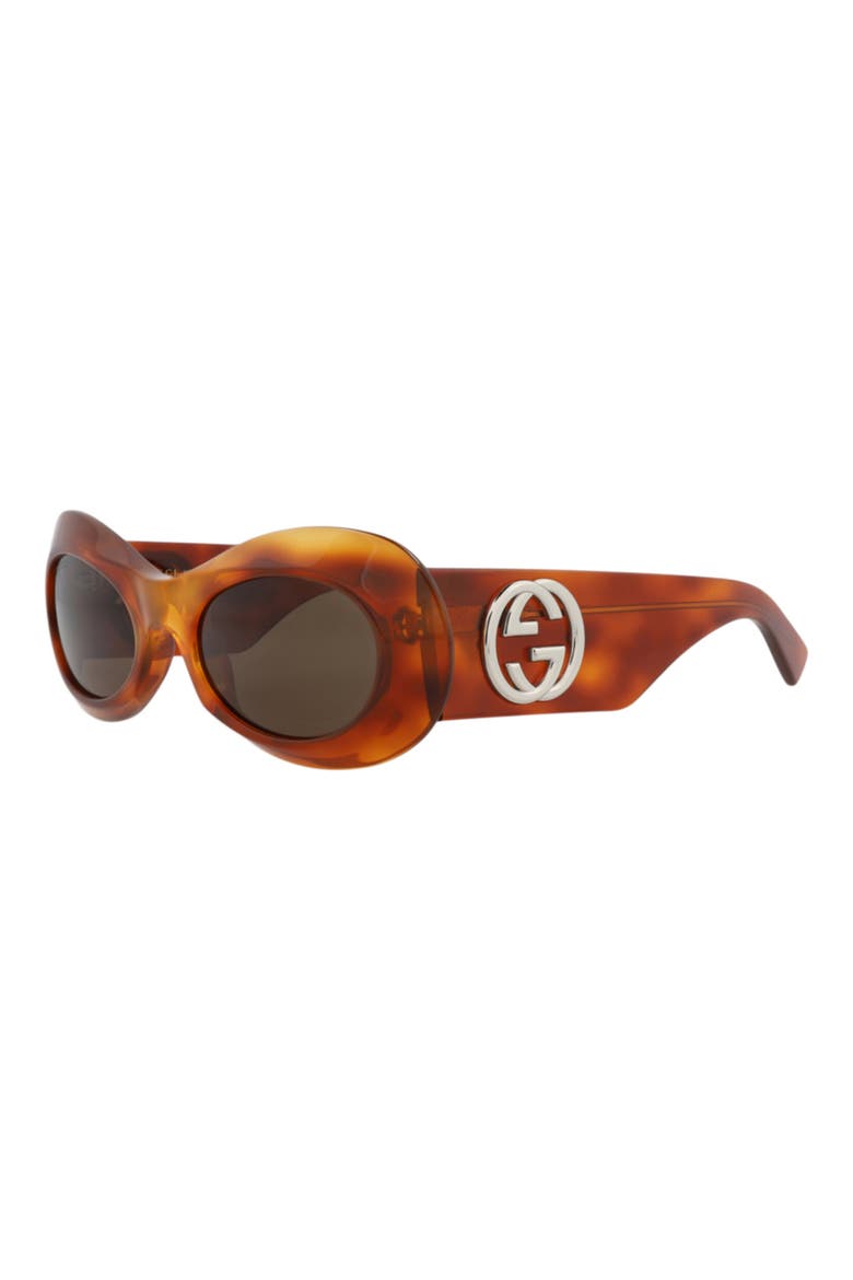 51mm Oval Sunglasses, Alternate, color, HAVANA HAVANA BROWN