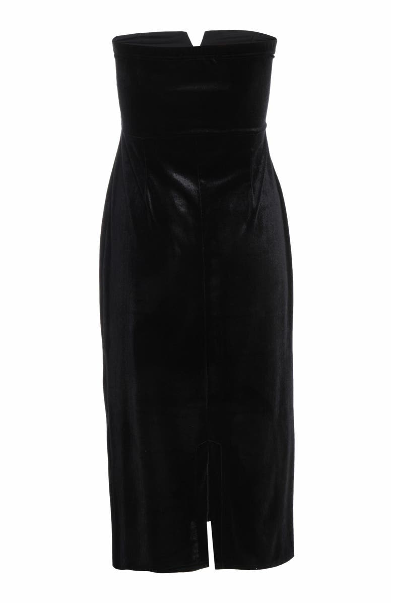 QUIZ Velvet Strapless Midi Dress, Alternate, color, 