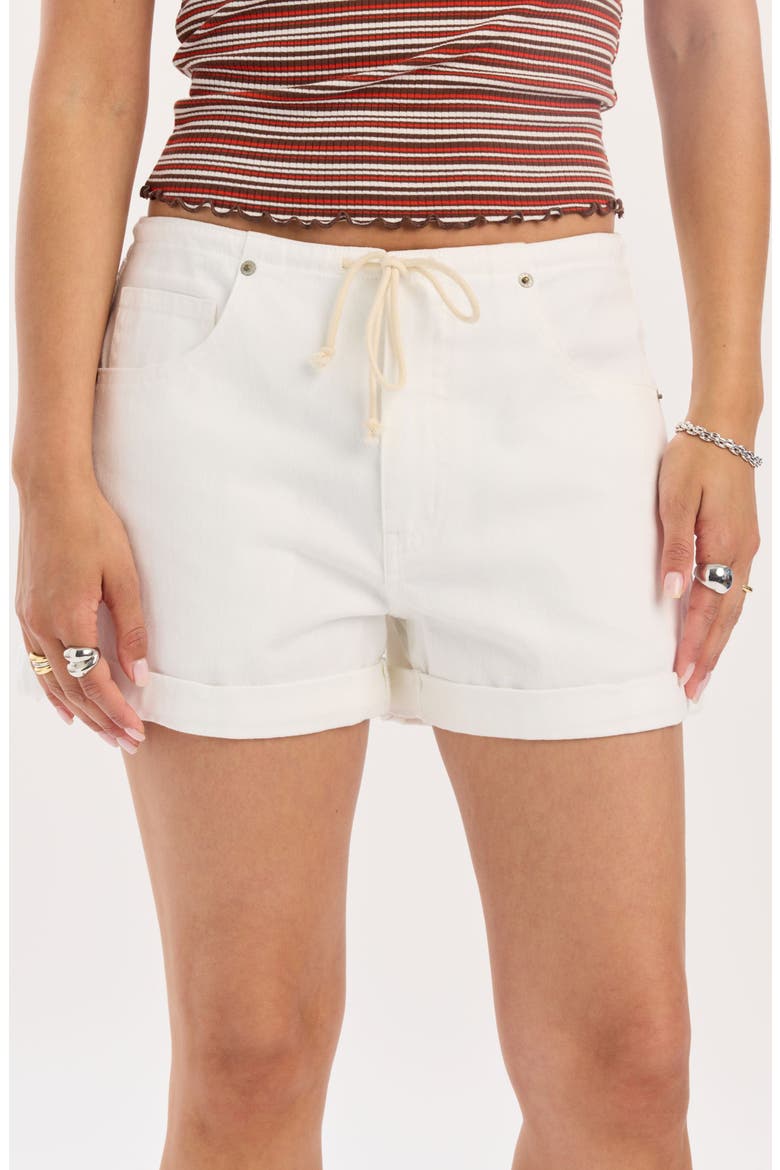 Maddie Tie Waist Denim Shorts, Alternate, color, LAMB