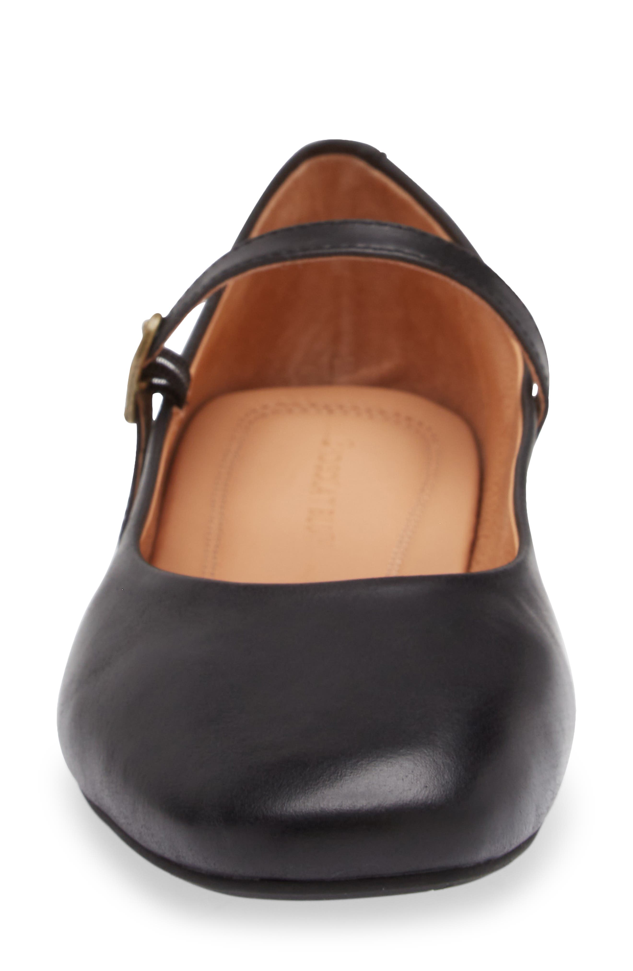 Chocolat Blu Agnes Mary Jane Flat, Alternate, color, Black Leather