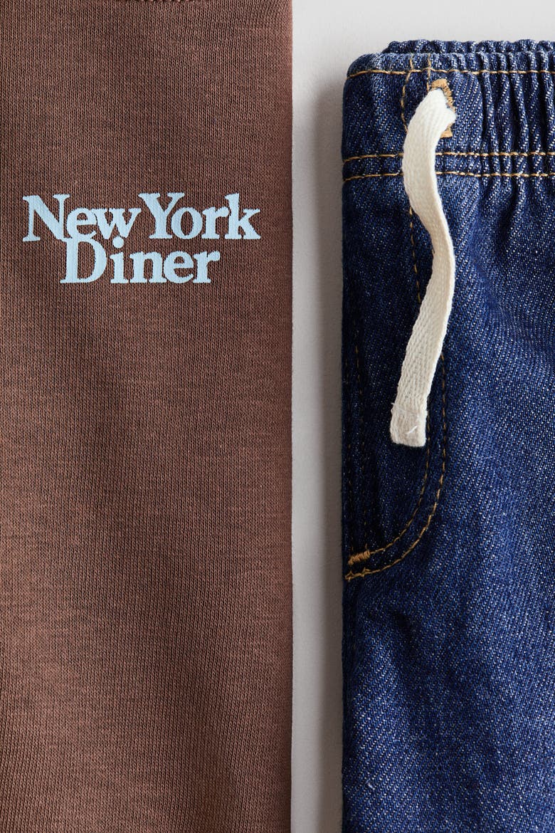 2-Piece Sweatshirt And Joggers Set, Alternate, color, Brown/New York Diner