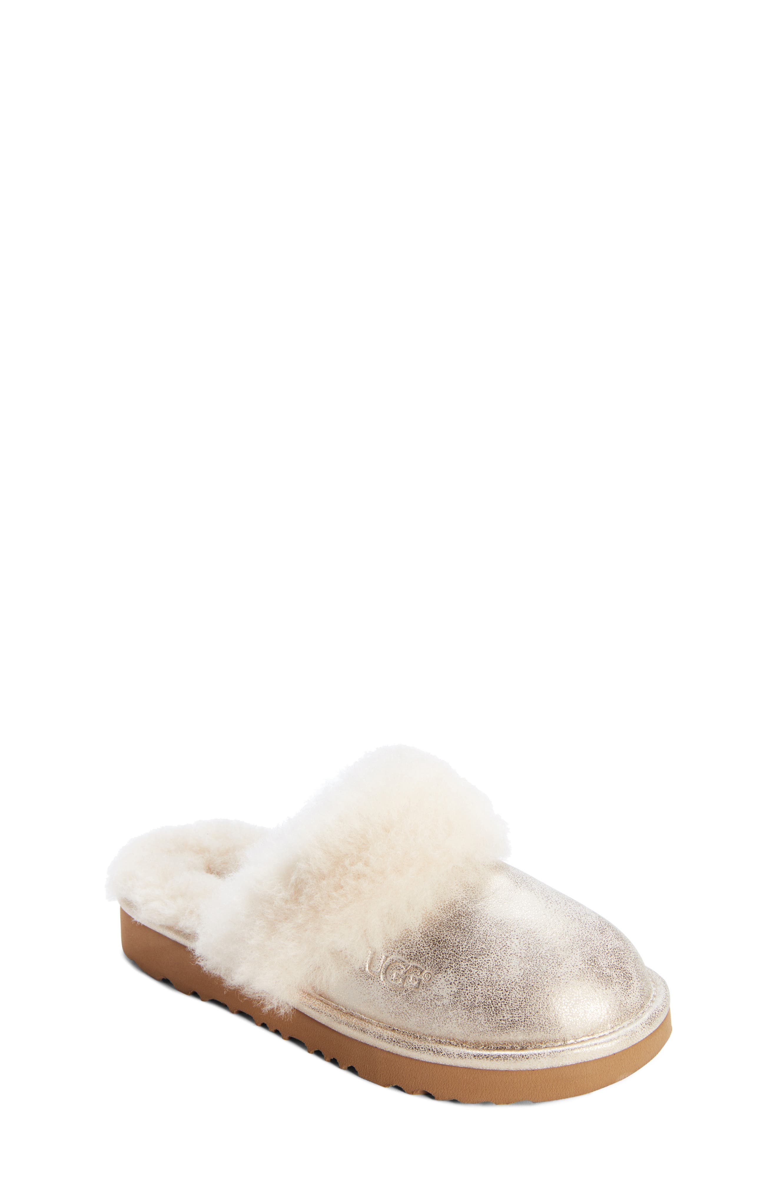 UGG<sup>®</sup> Cozy II Metallic Genuine Shearling Scuff Slipper, Main, color, 