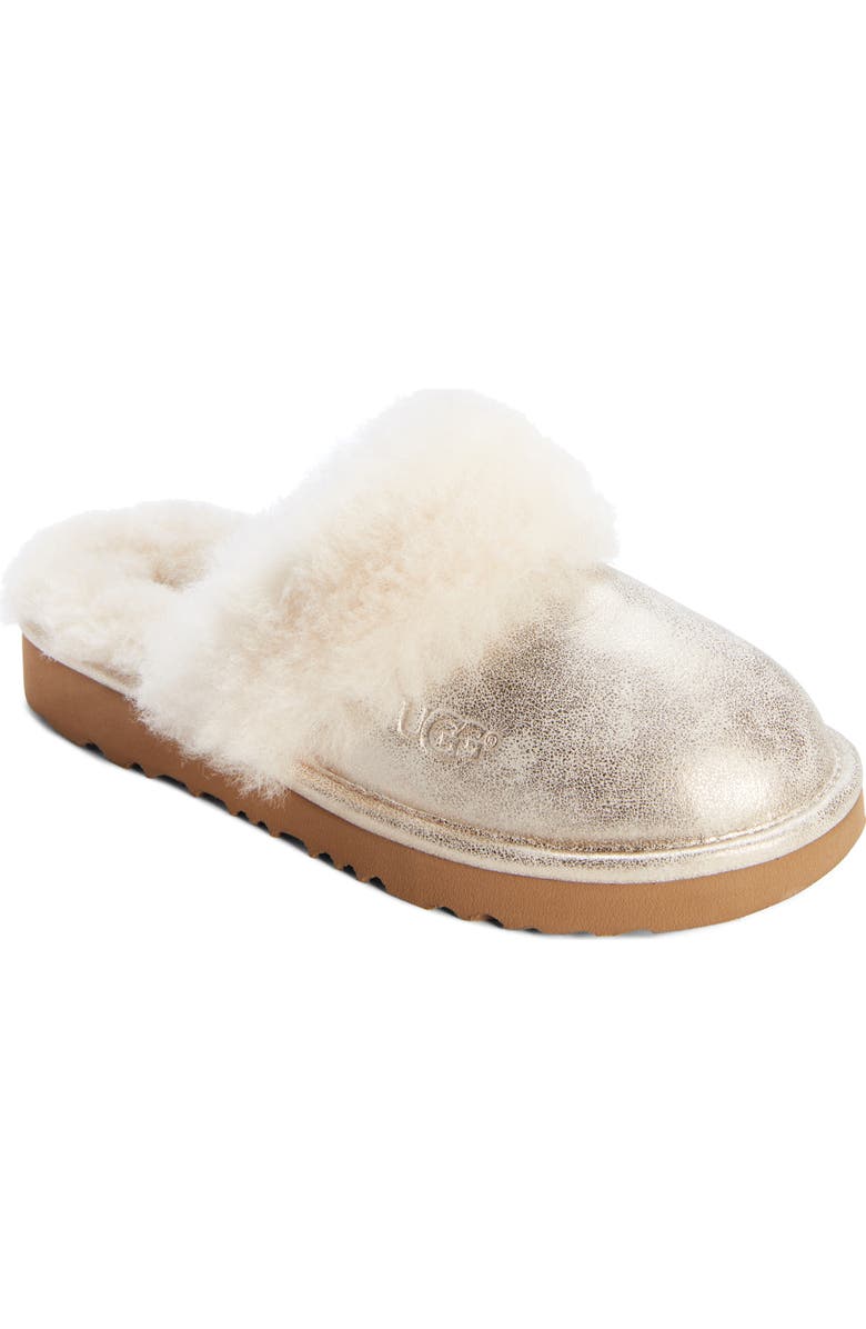 UGG<sup>®</sup> Cozy II Metallic Genuine Shearling Scuff Slipper, Main, color,