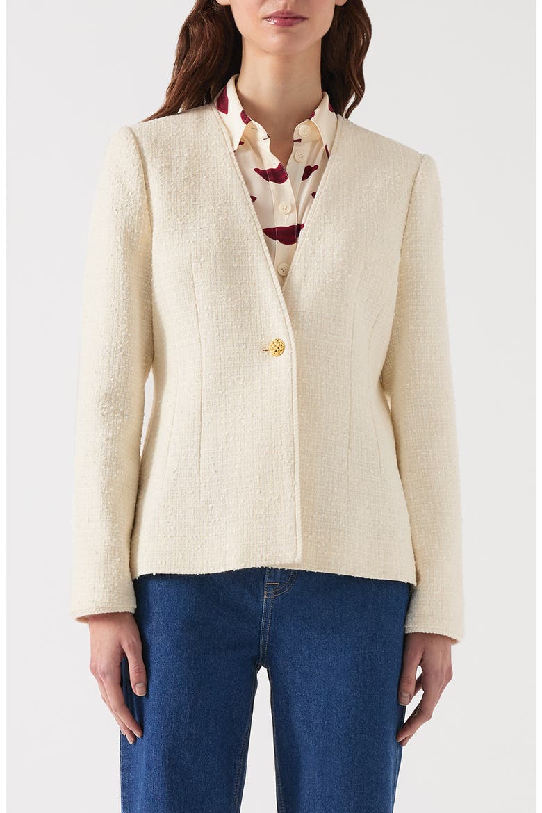 Chloe Tweed Jacket, Main, color, IVORY