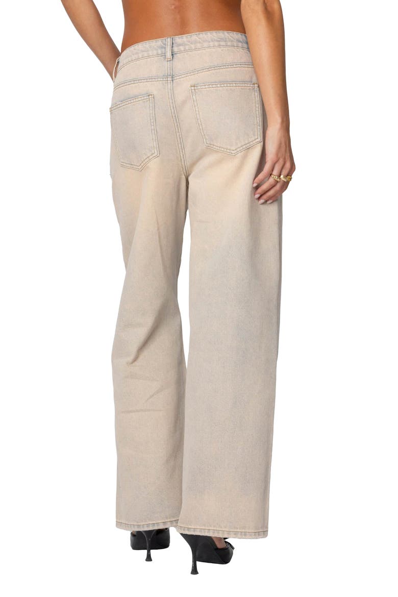 Dusty Low Rise Wide Leg Jeans, Alternate, color, BEIGE