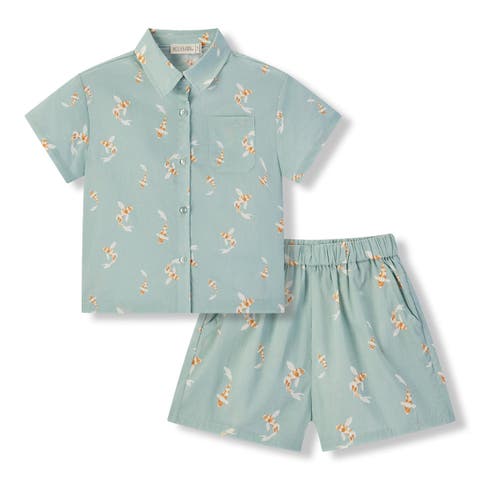 Linen Buttonup Shirt And Shorts Set (Toddler)