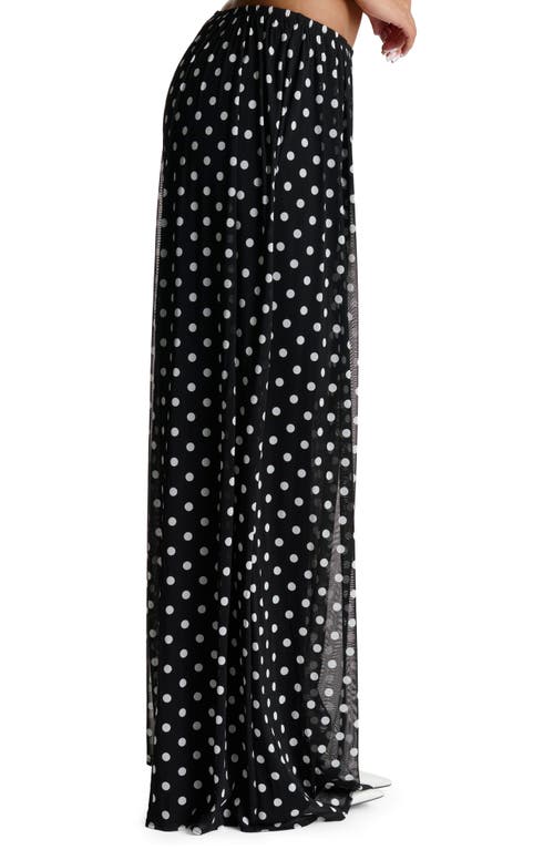 NAKED WARDROBE NAKED WARDROBE POLKA DOT MESH WIDE LEG PANTS