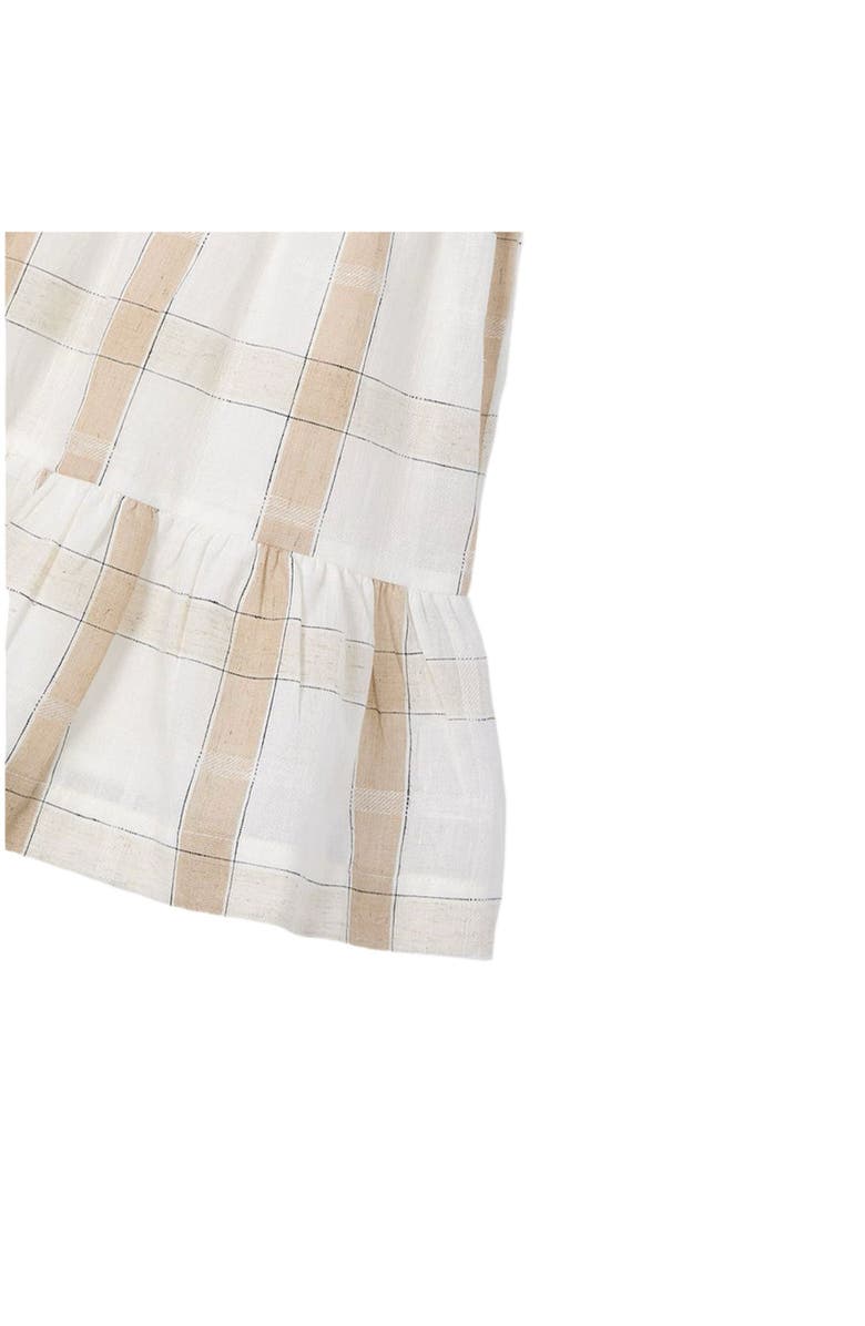Mayoral Plaid Linen Dress, Alternate, color, Beige