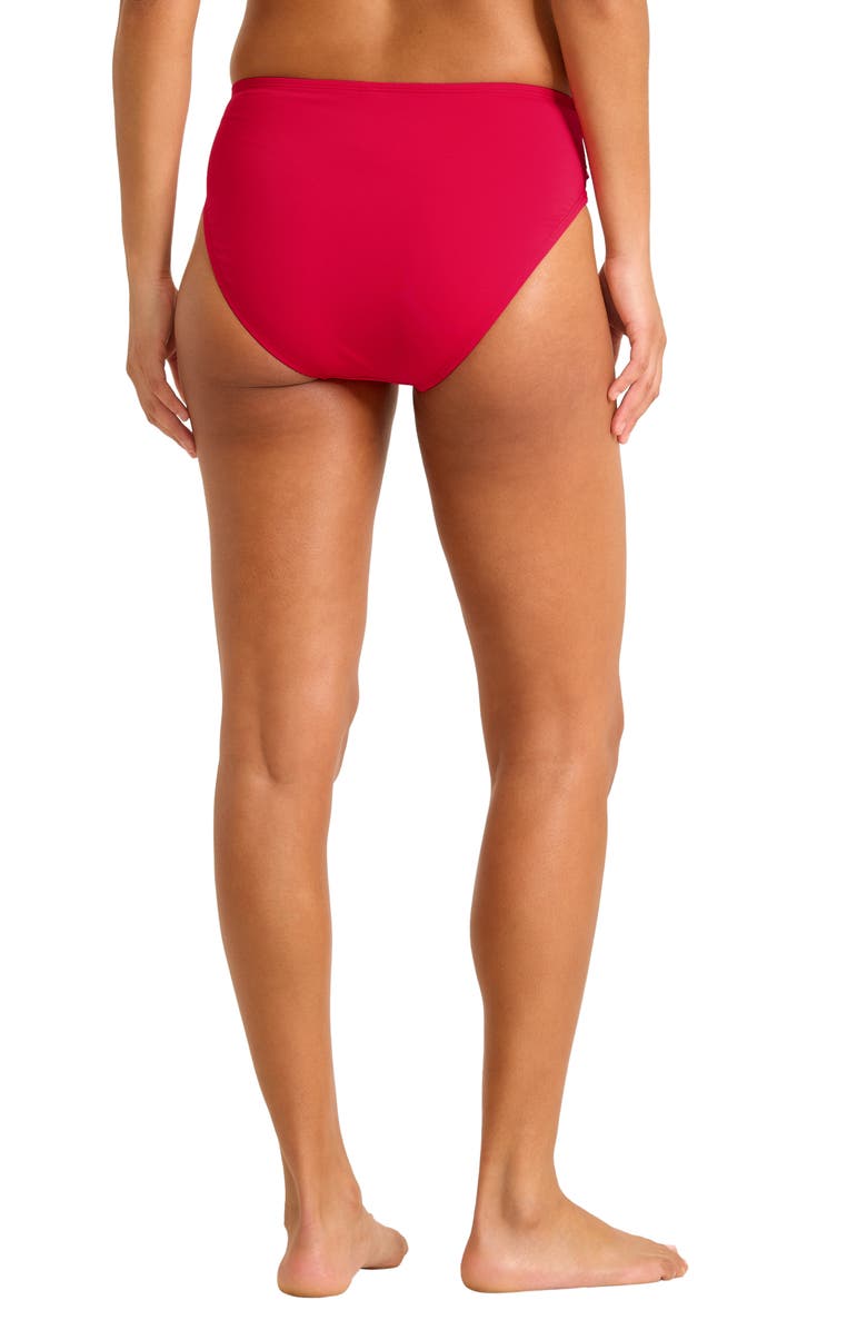 Tommy Bahama Pearl Ruched High Waist Bikini Bottoms, Alternate, color, 