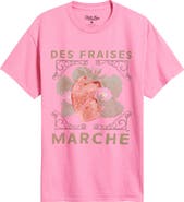 Junk Food Des Fraises Marché Cotton Graphic T-Shirt