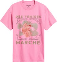 Junk Food Des Fraises Marché Cotton Graphic T-Shirt