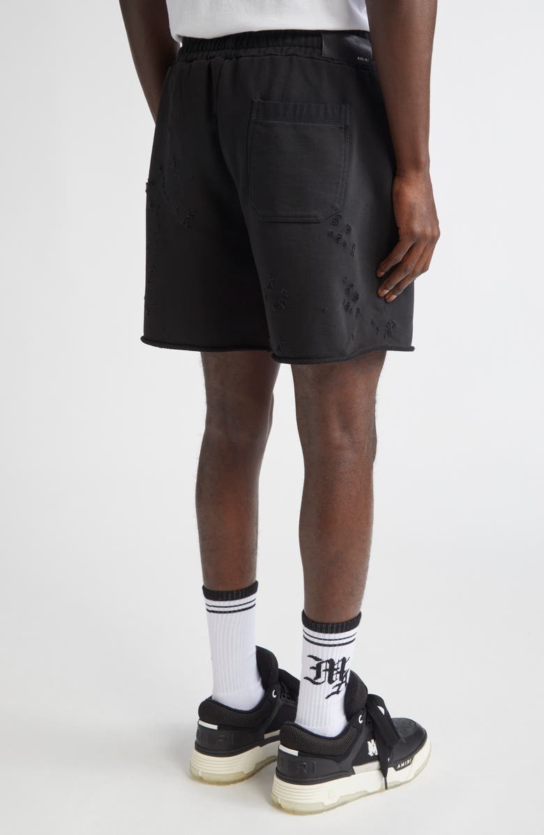 AMIRI MA Shotgun Embroidered Shorts, Alternate, color, Black