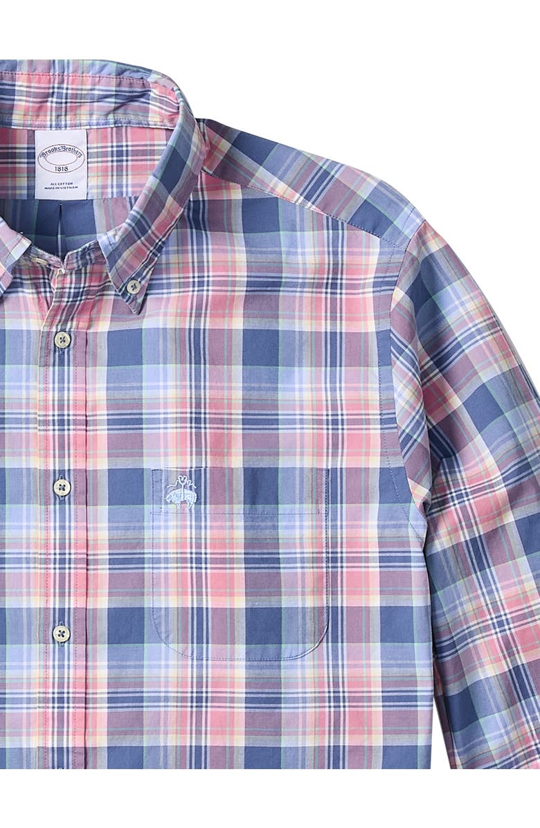 B+T Essentials Fit by Dxl Big & Tall  Multi Plaid Oxford Friday Sport Shirt, Alternate, color, 