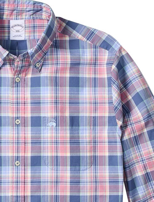 B+t Essentials Fit By Dxl Big & Tall Multi Plaid Oxford Friday Sport Shirt