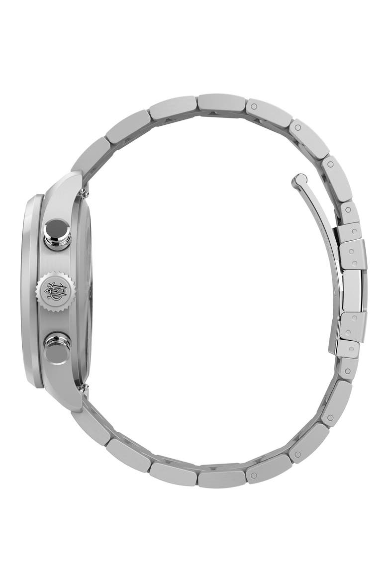 Waterbury Ace Fly-Back Bracelet Watch, Alternate, color, SILVER-TONE