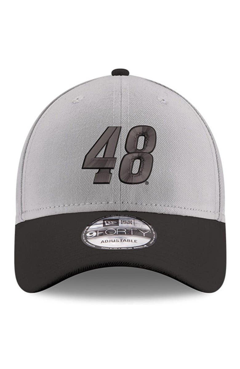 New Era Men's New Era Gray/Black Alex Bowman 9FORTY Snapback Adjustable Hat, Alternate, color, Gray