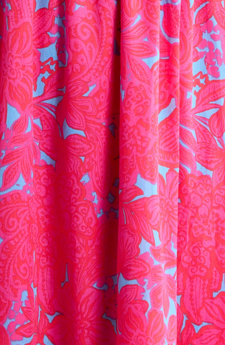 SUGARLIPS Delina Floral Smock Bodice Cotton Dress, Alternate, color, Pink/ Blue