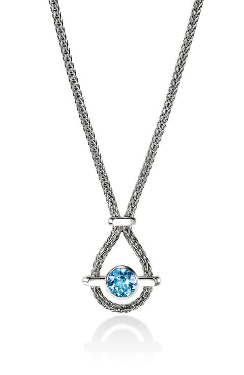 Icon Swiss Blue Topaz Pendant Necklace