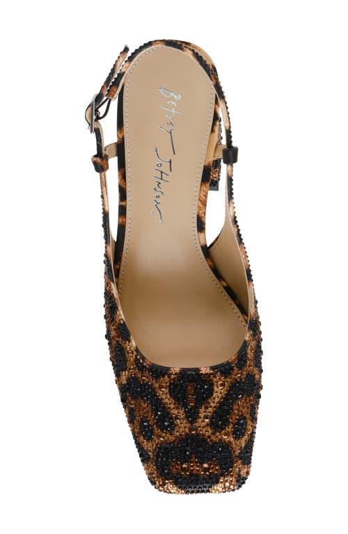 Betsey Johnson Elias Rhinestone Floral Slingback Pump In Brown