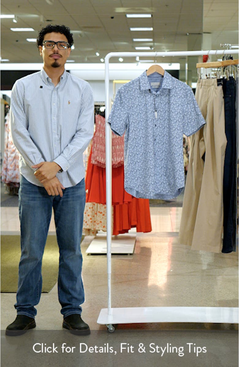 Myron OoohCotton<sup>®</sup> Short Sleeve Floral Button-Up Shirt, sales video thumbnail