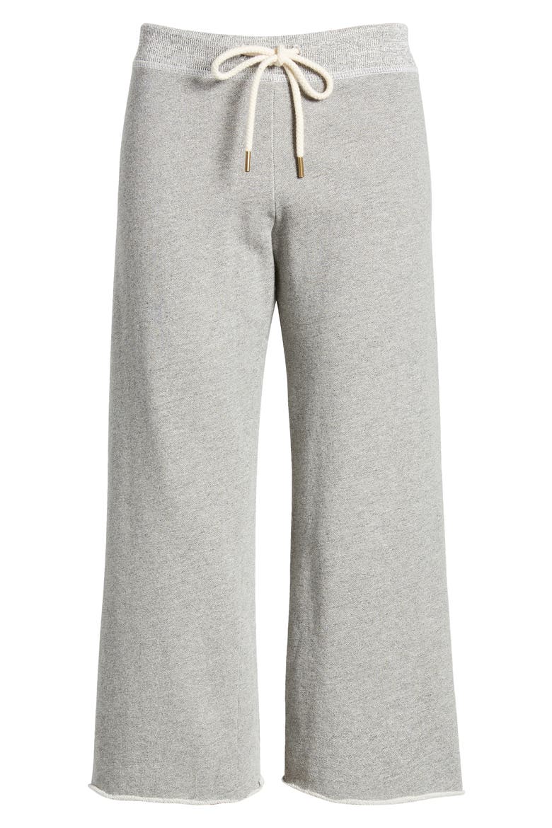 Cotton Crop Wide Leg Sweatpants, Alternate, color, VARSITY GREY