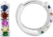 EFFY Multi Sapphire and Tsavorite Huggie Hoop Earrings