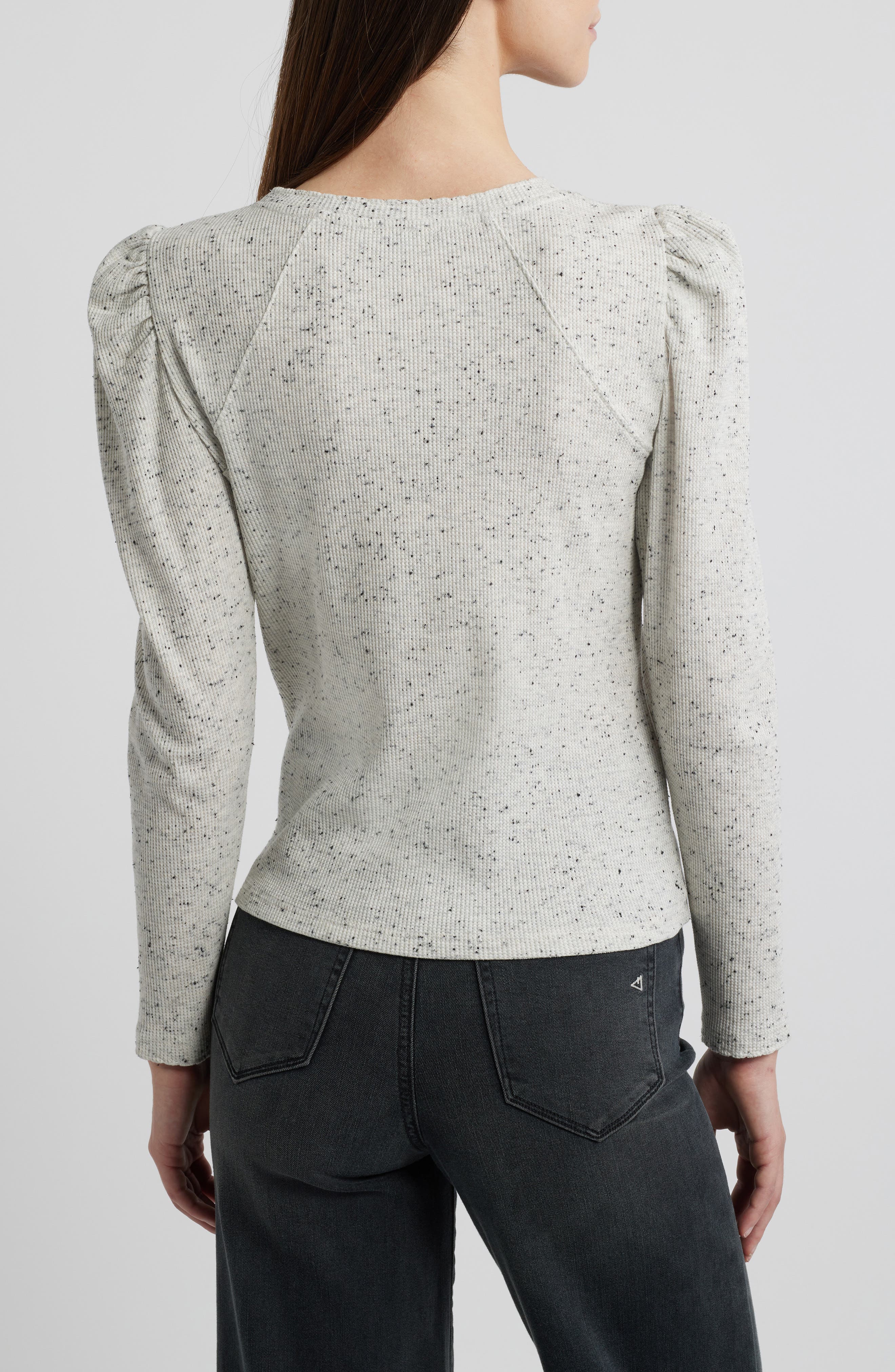Puff Shoulder Long Sleeve Thermal Top - image 2