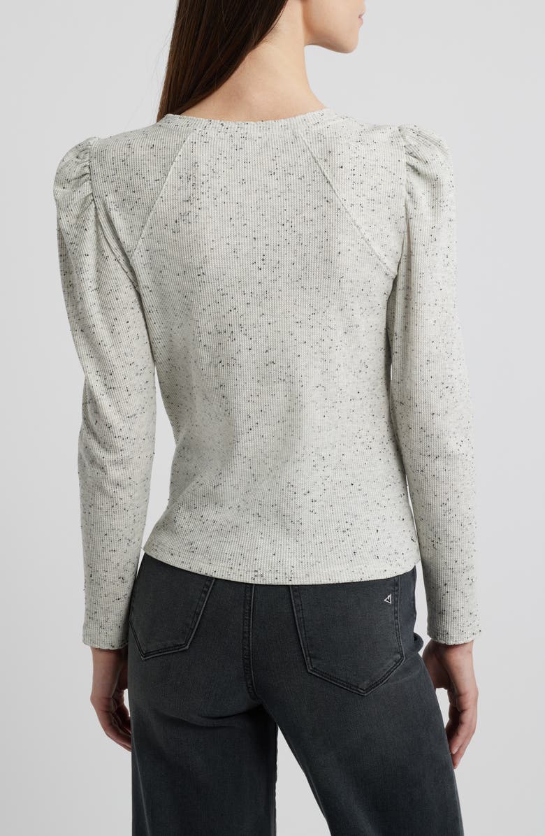 Wit & Wisdom Puff Shoulder Long Sleeve Thermal Top, Alternate, color, Heather Off White