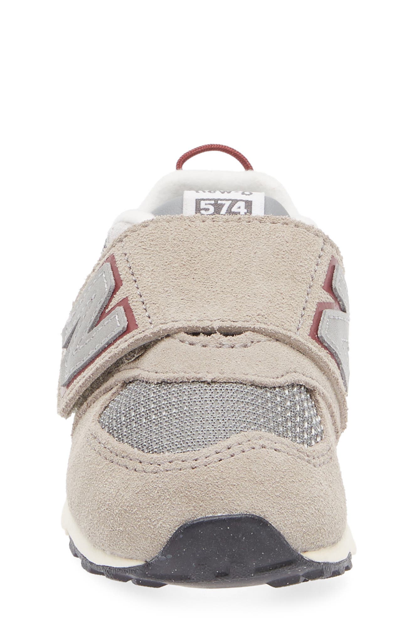 New Balance Kids' 574 New B Sneaker, Alternate, color, Arid Stone/ Monarch Burgundy